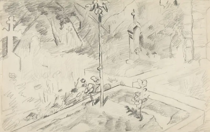 Kirkegårdsmotiv av Christian Krohg