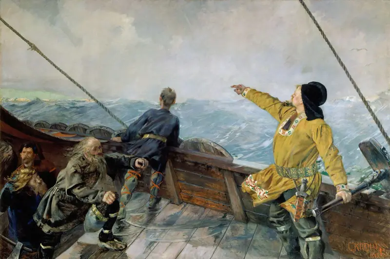 Leiv Eirikson discovering America av Christian Krohg