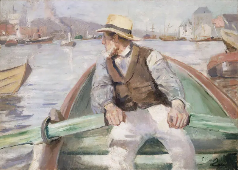 Se framåt, Bergens hamn av Christian Krohg