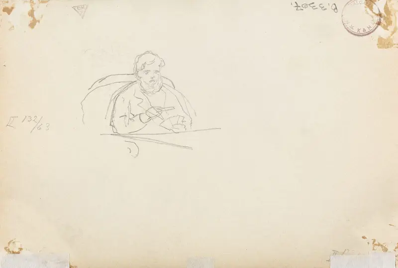 Mannsfigur som spiller kort av Christian Krohg