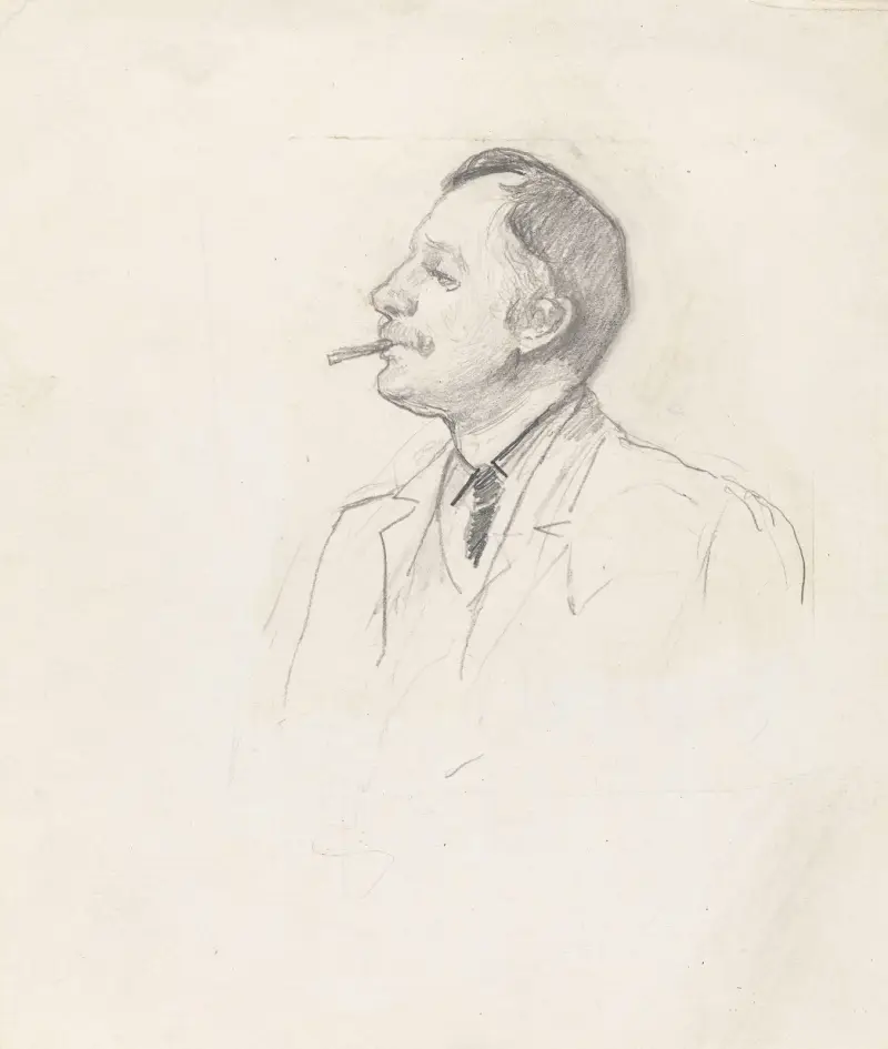 Porträtt av man av Christian Krohg
