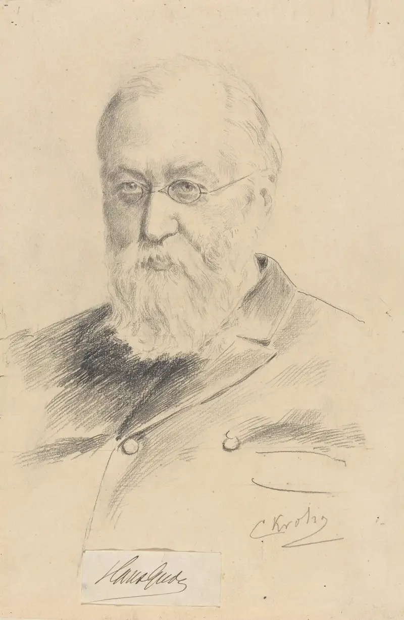 Porträtt av Hans Gude av Christian Krohg