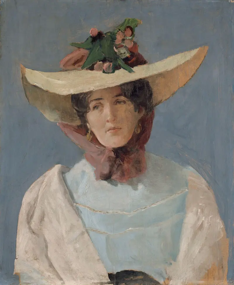 Porträtt av skådespelerskan Agnes Mowinckel av Christian Krohg