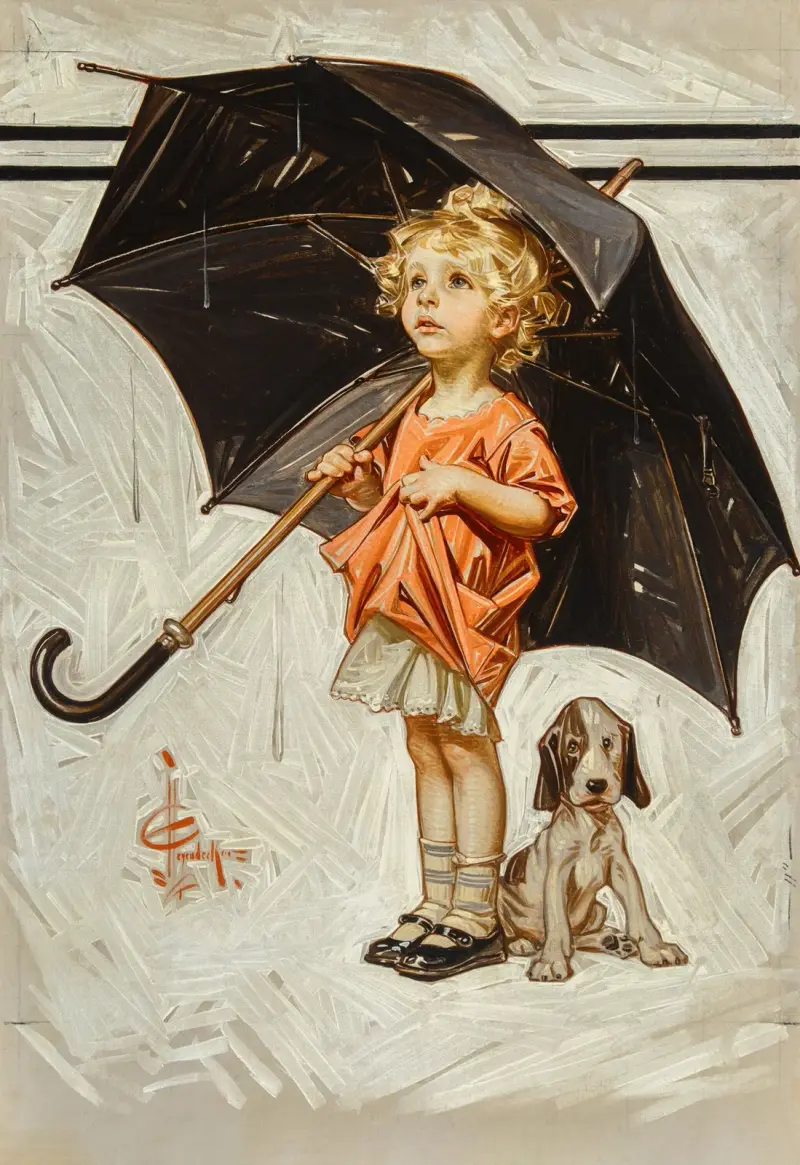 Fångad i regnet av Joseph Christian Leyendecker
