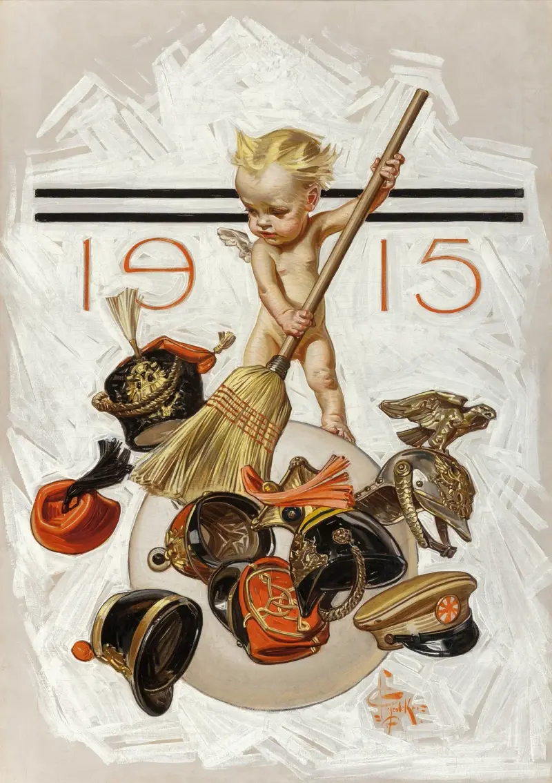 Nyårsbarnet (Städning) av Joseph Christian Leyendecker