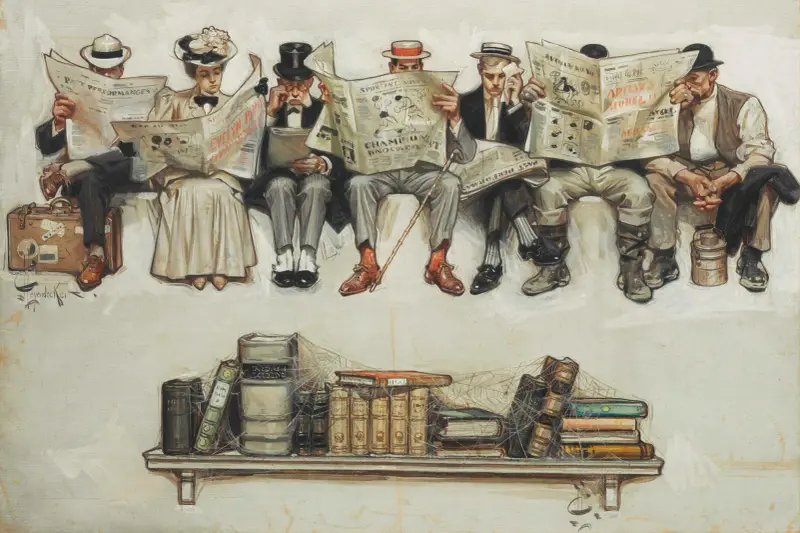 Newspapers Over Books av Joseph Christian Leyendecker