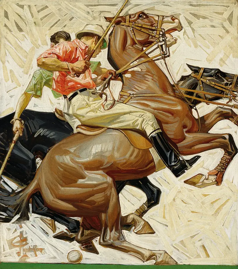 Polo Players on Horseback av Joseph Christian Leyendecker