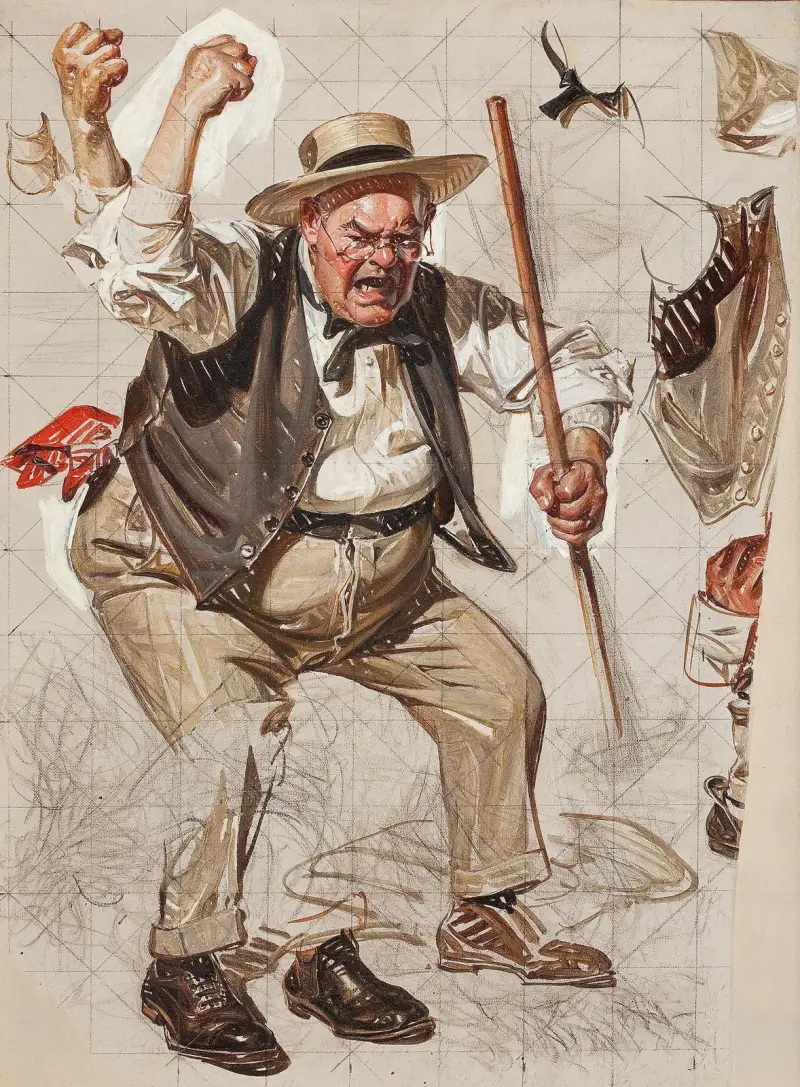 Saturday Evening Post cover, study av Joseph Christian Leyendecker