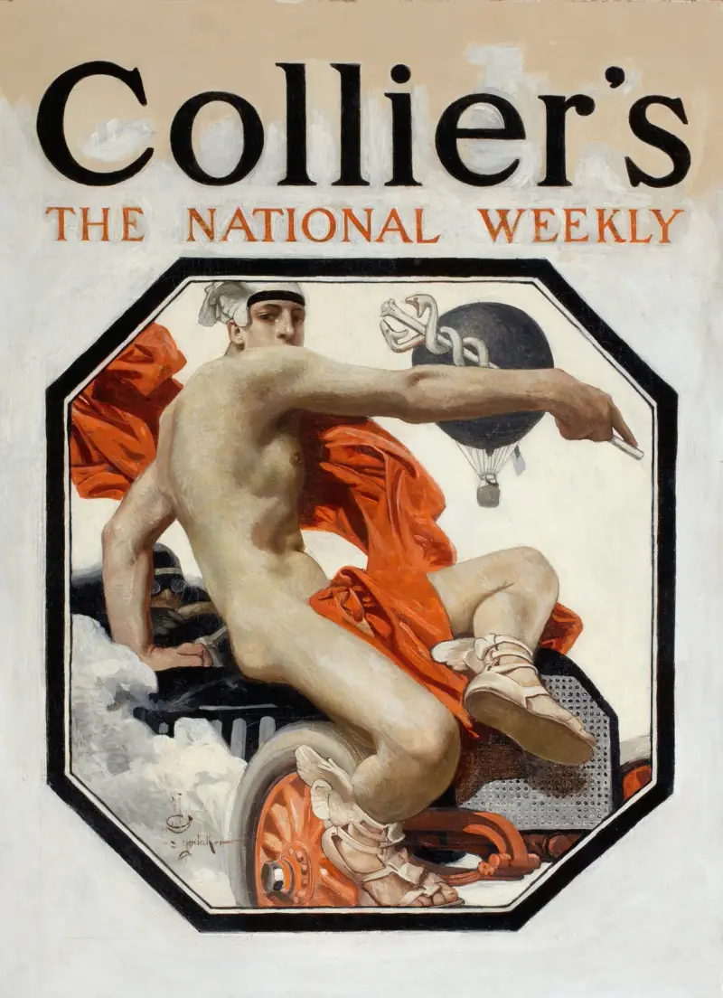Hastighetsguden Mercurius av Joseph Christian Leyendecker