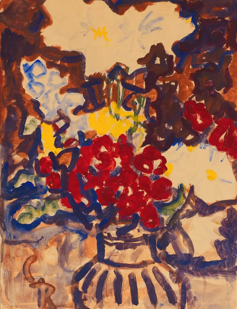 Brokig sommarblombukett av Christian Rohlfs