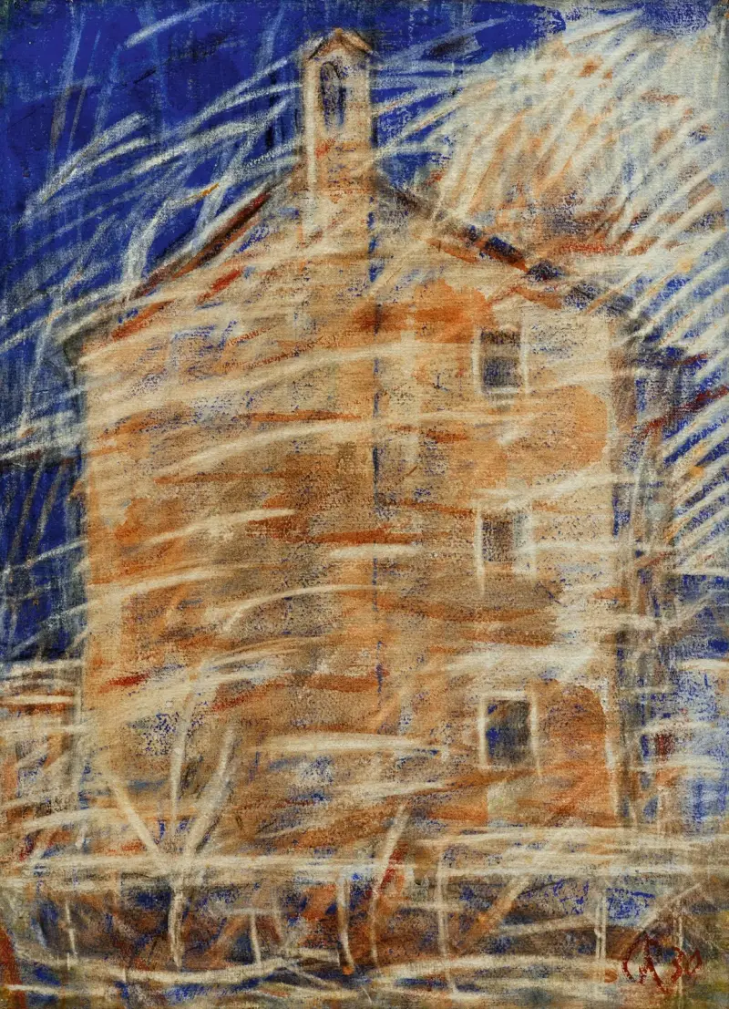 Kyrka i Tessin (Italienskt hus; Hus i Tessin) av Christian Rohlfs