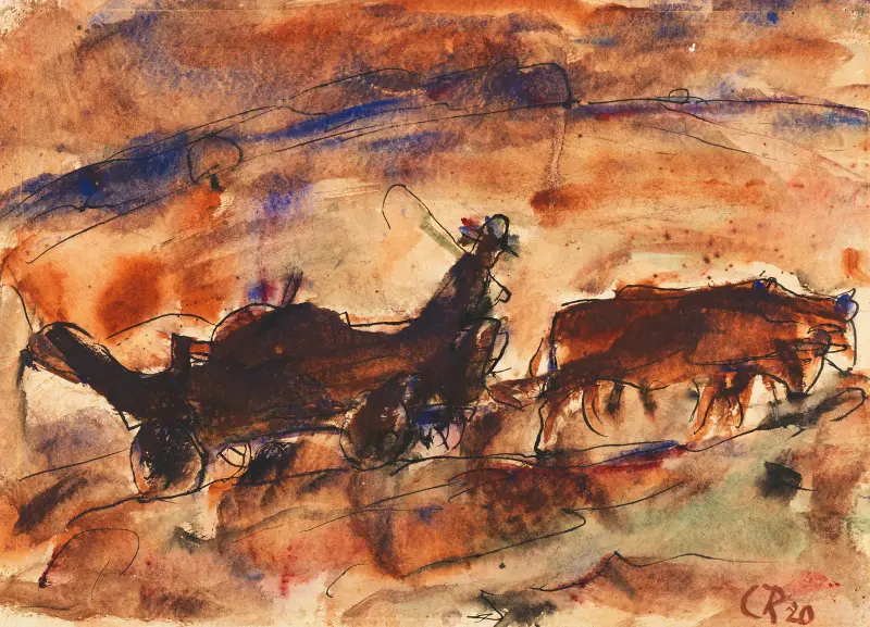 Ochsenfuhrwerk (Oxforvagn) av Christian Rohlfs