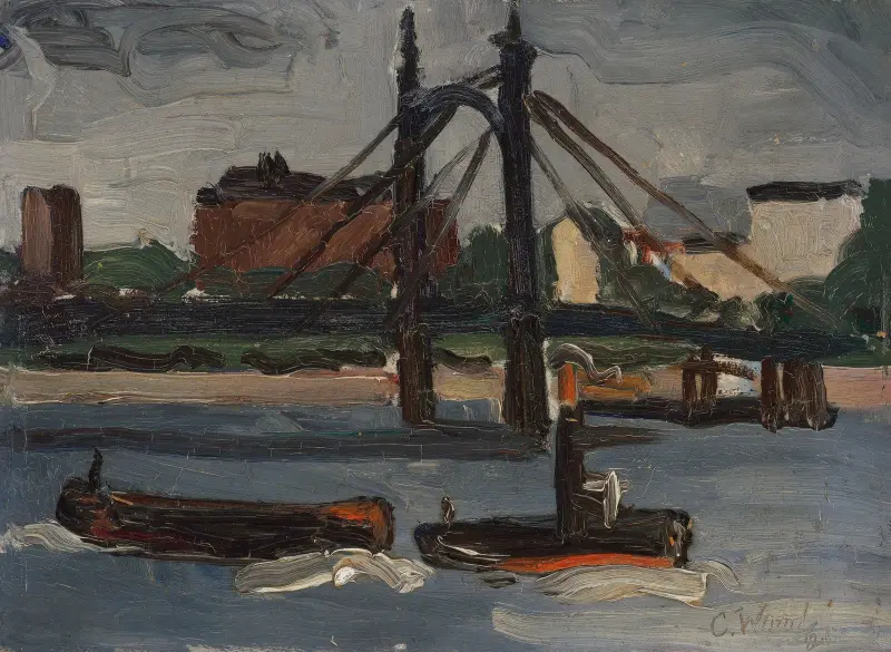 The Thames at Battersea av Christopher Wood