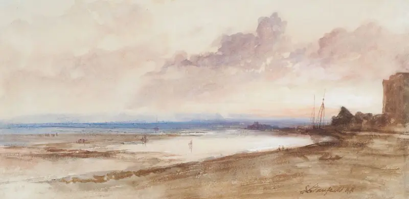 Am Ufer, Sonnenuntergang von Clarkson Stanfield
