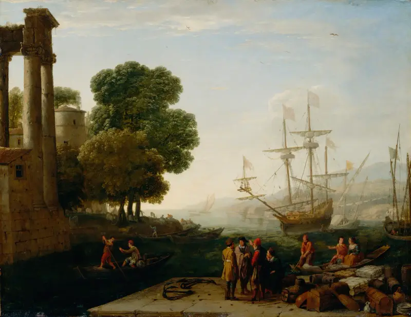 Přístav při západu slunce, Claude Lorrain