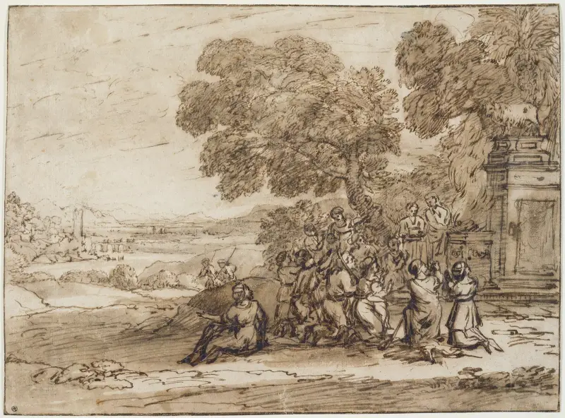 Die Anbetung des Goldenen Kalbes, 1653 – nr 2 av Claude Lorrain
