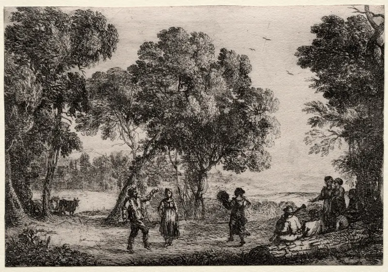 Landskap med lantlig dans av Claude Lorrain