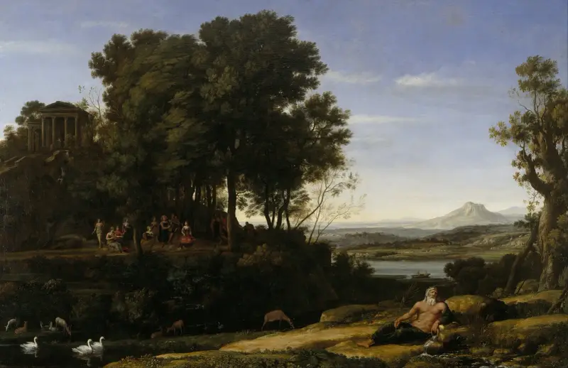 Landskap med Apollo och muserna av Claude Lorrain