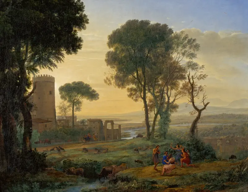 Landskap med flykten till Egypten av Claude Lorrain