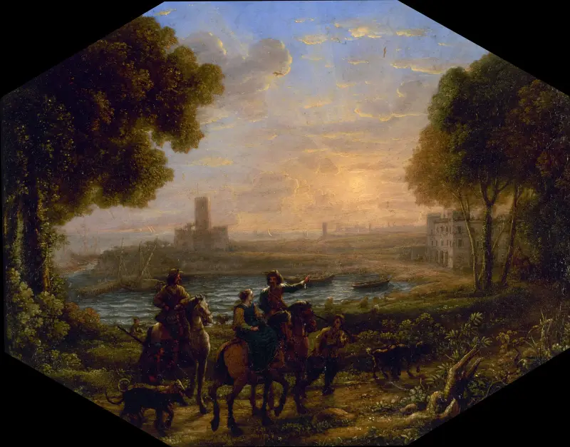 Landskap med hamnen i Santa Marinella av Claude Lorrain