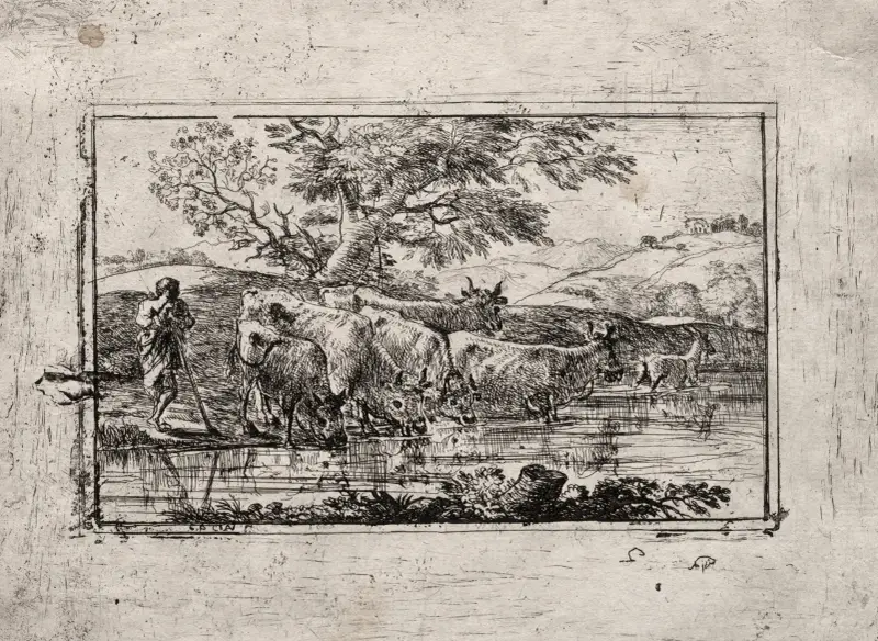 Boskapen vid vattningsstället av Claude Lorrain