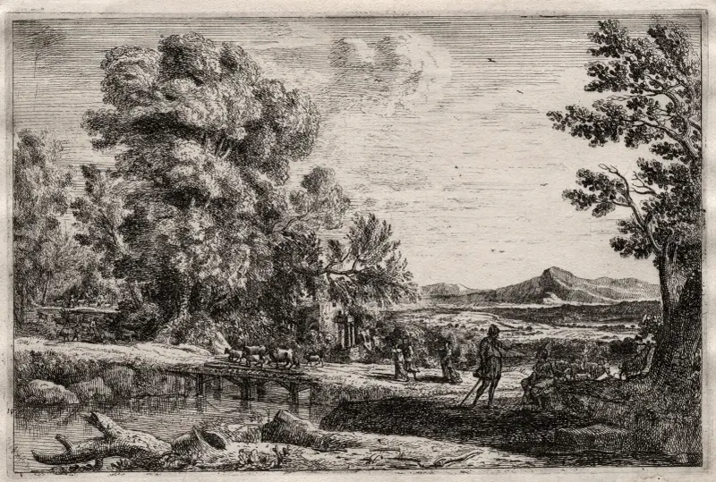 Träbron av Claude Lorrain