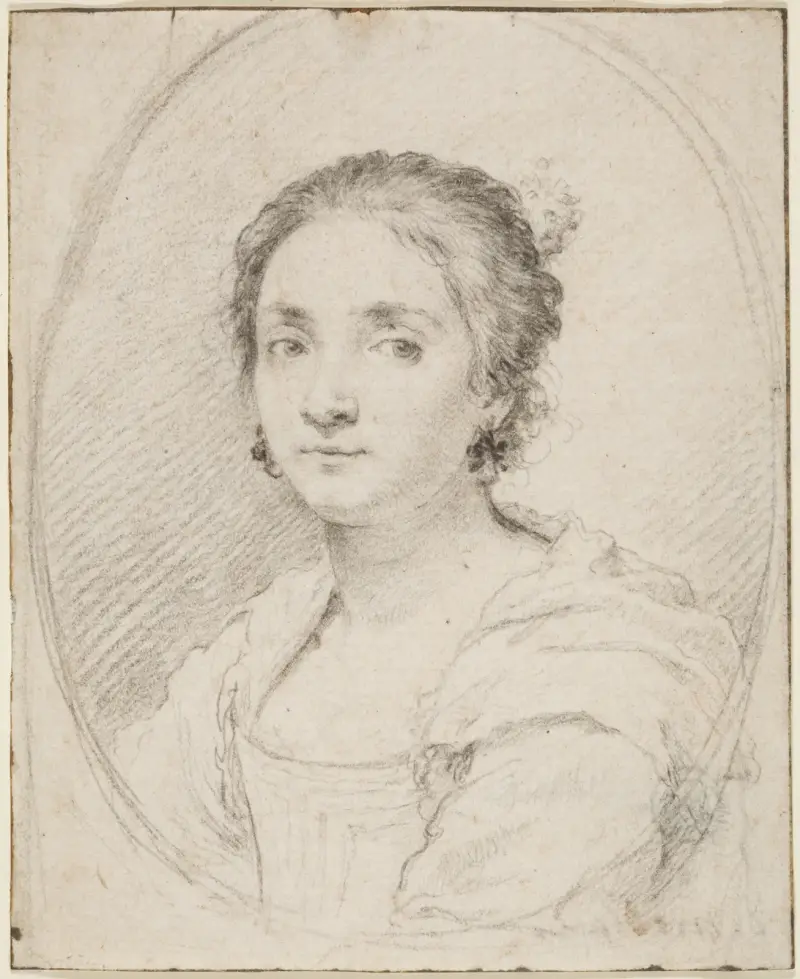 Porträt der Virginia de Vezzo da Velletri av Claude Mellan