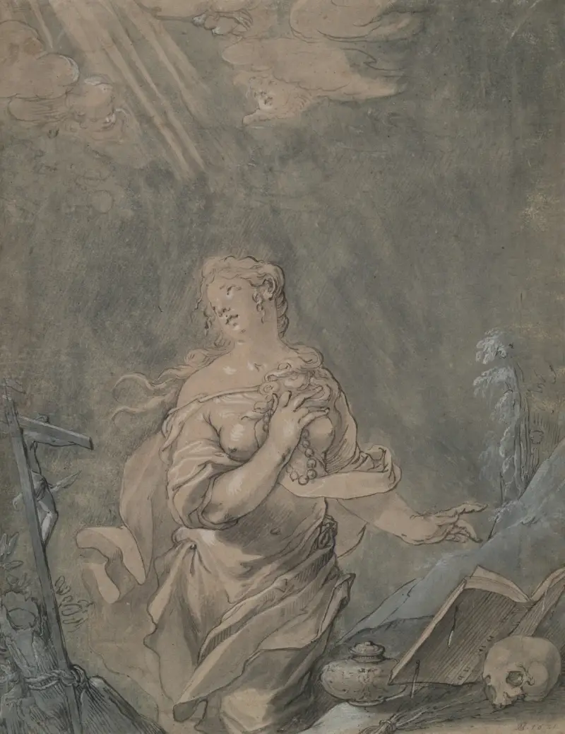 Heliga Maria Magdalena i bön av Claude Mellan