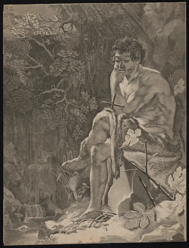 St. John the Baptist in the desert av Claude Mellan