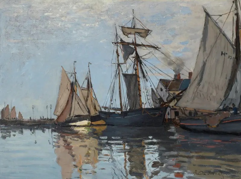 Bateaux dans le port de Honfleur av Claude Monet