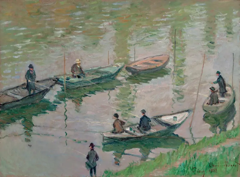 Fisherman on the Seine near Poissy av Claude Monet