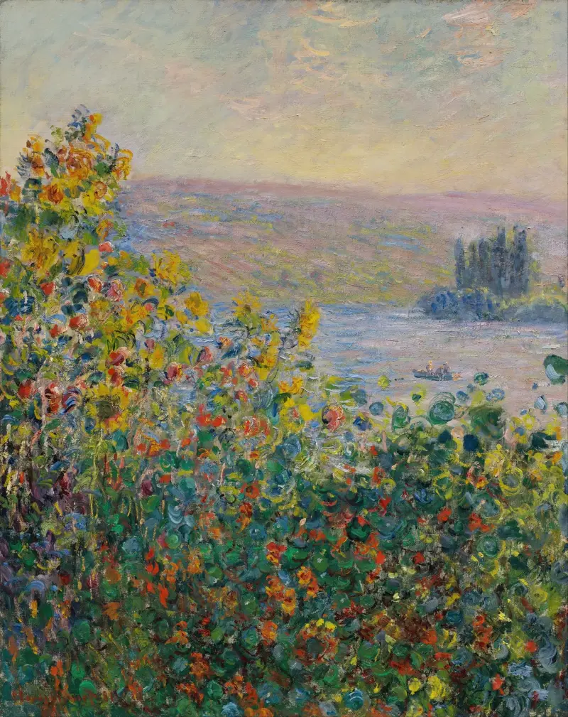 Flower Beds at Vétheuil av Claude Monet