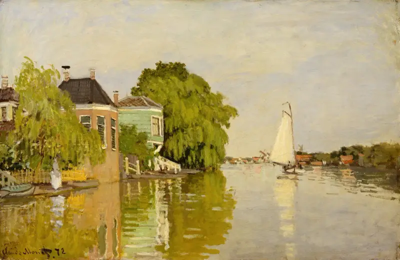 Houses on the Achterzaan av Claude Monet