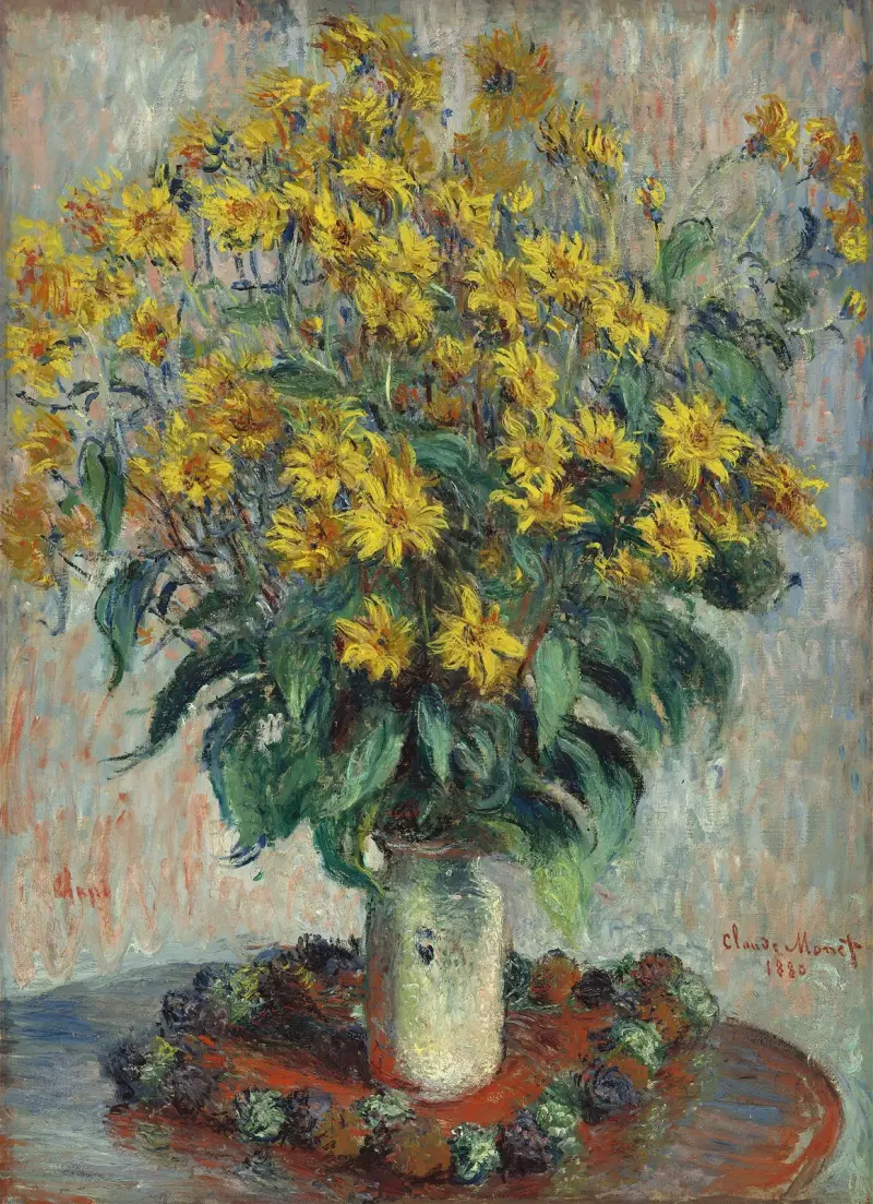 Słonecznik bulwiasty (kwiaty), Claude Monet