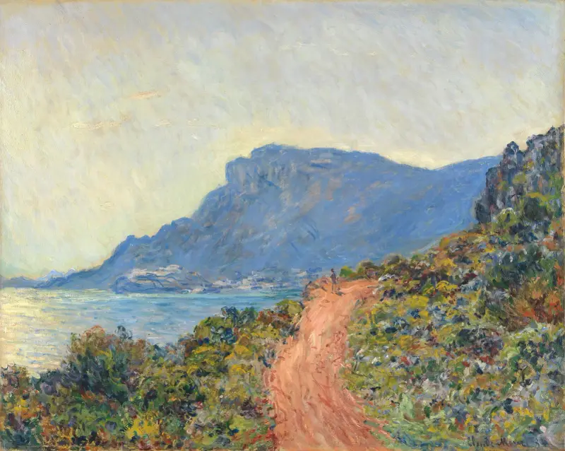 Die Küstenstraße bei Monaco von Claude Monet