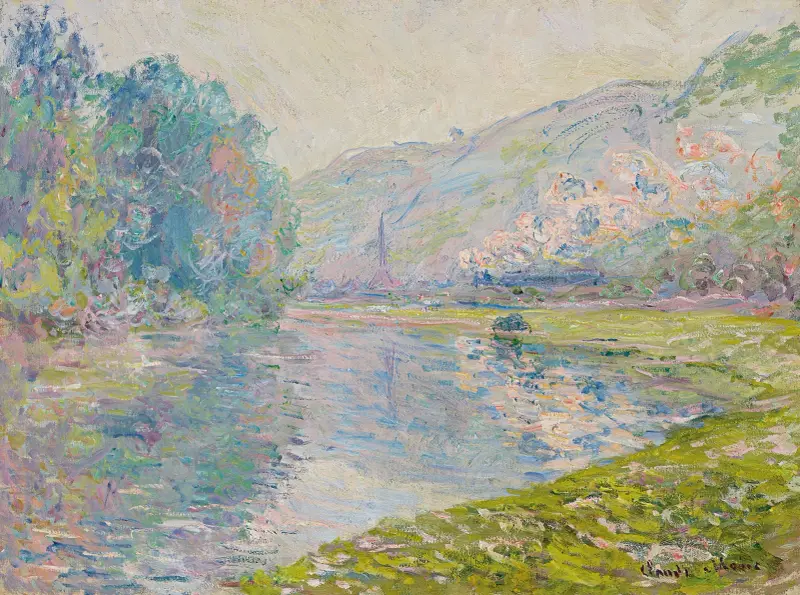 Le train à Jeufosse av Claude Monet