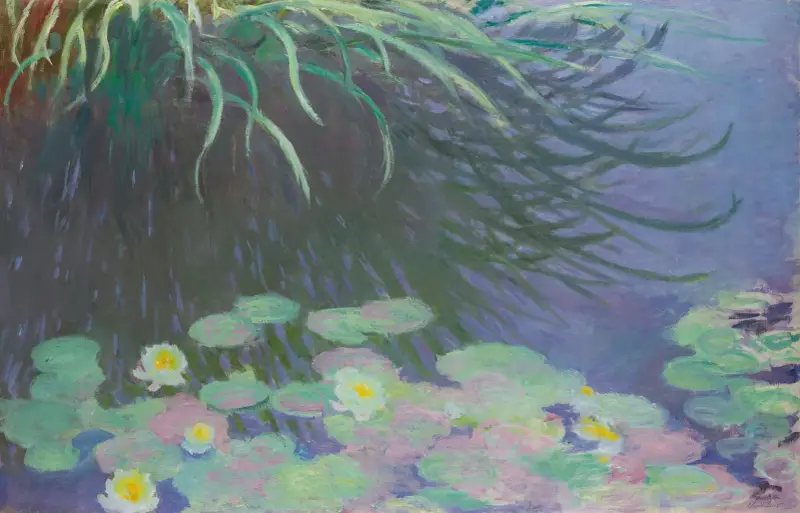 Nymphéas Avec Reflets De Hautes Herbes av Claude Monet