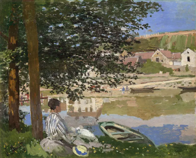 On the Bank of the Seine, Bennecourt av Claude Monet
