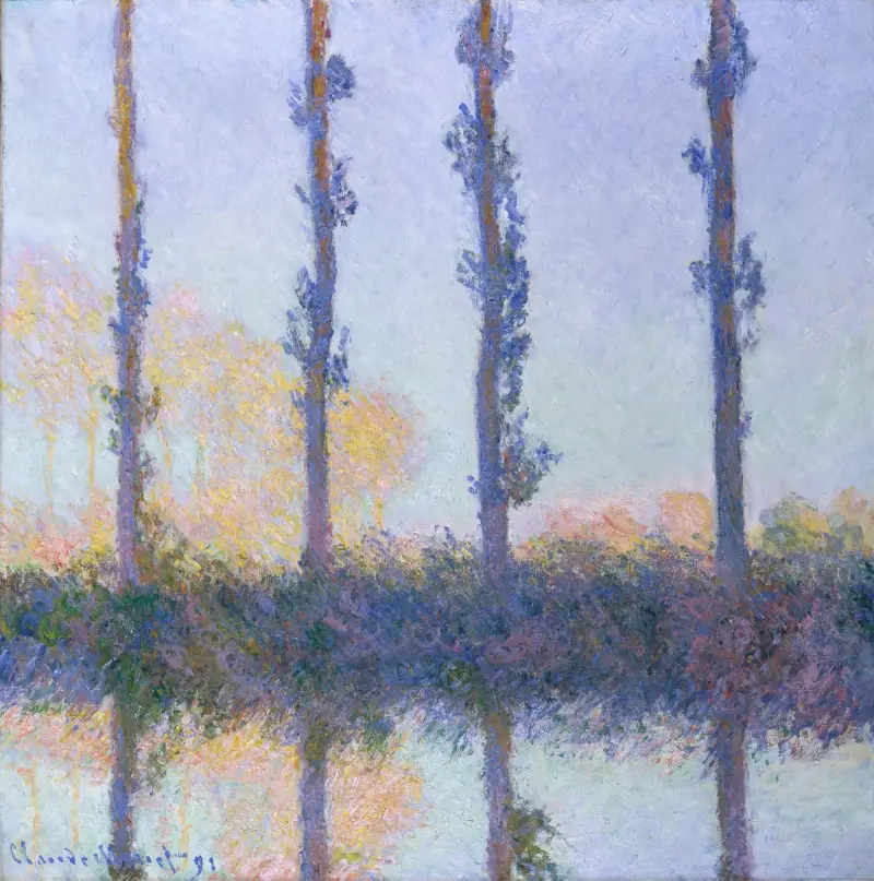 Čtyři stromy, Claude Monet