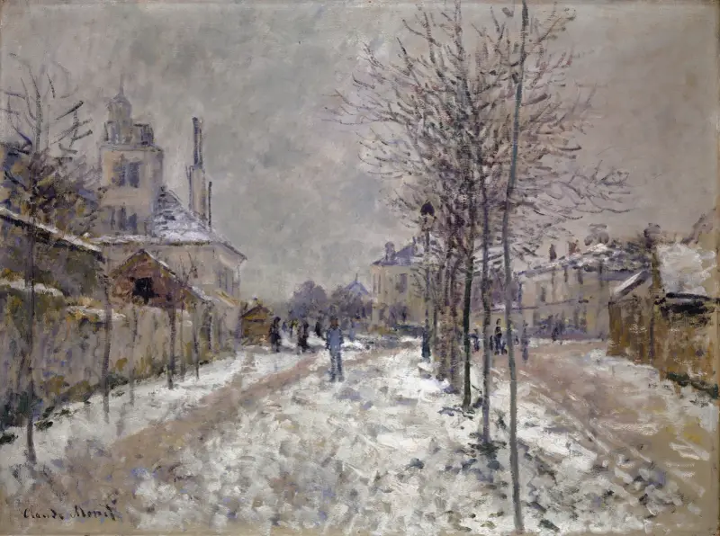 The Snow-Covered Boulevard De Pontoise In Argenteuil av Claude Monet