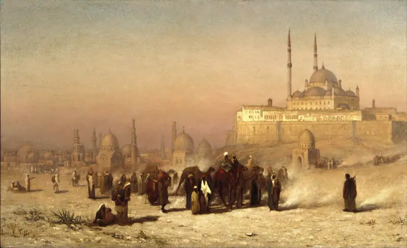 On the Way between Old and New Cairo, Citadel Mosque of Mohammed Ali, and Tombs of the Mamelukes av Louis Comfort Tiffany