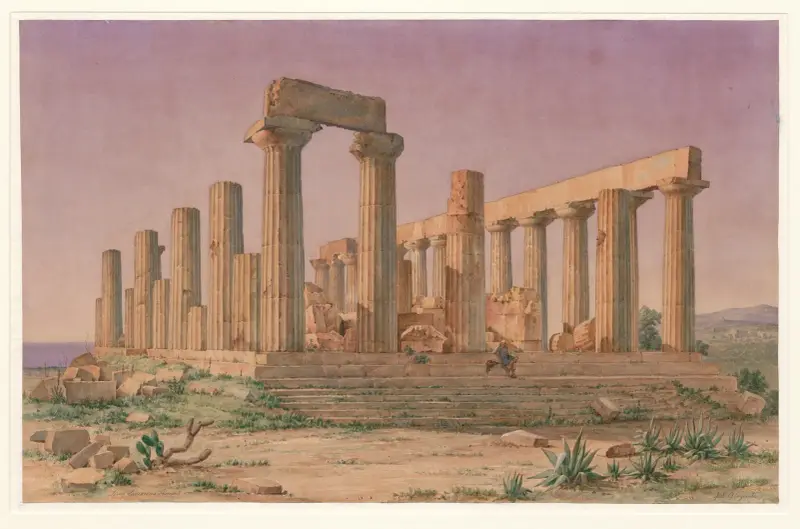 Italy, Agrigento – Temple of Juno Lacinia, 1852 av Harald Conrad Stilling