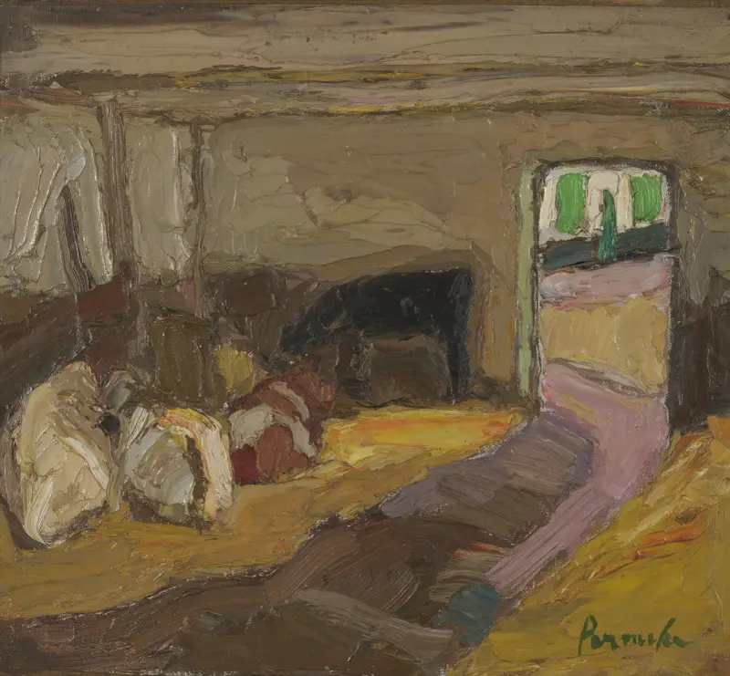 Kuhstall, 1912 von Constant Permeke