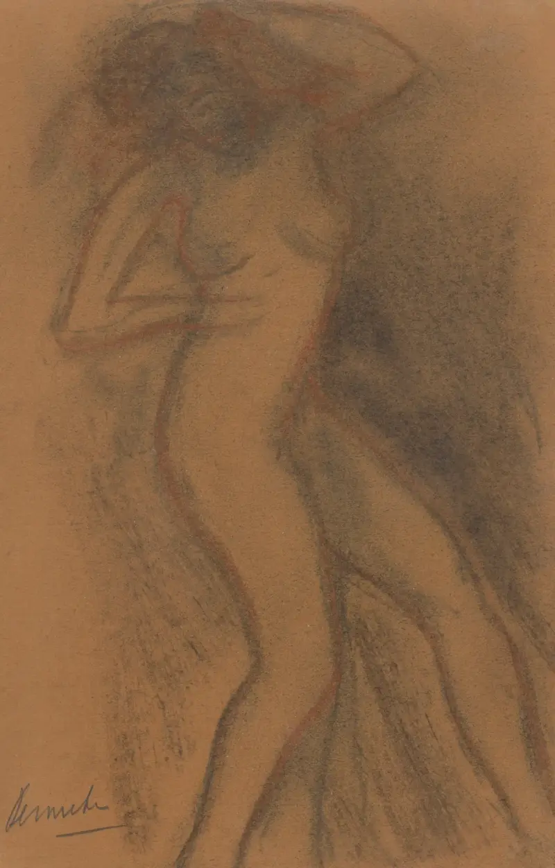 Skizze einer lehnenden Figur von Constant Permeke