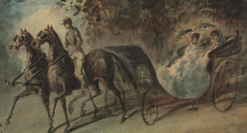 Carriage in the Bois de Boulogne – nr 2 av Constantin Guys