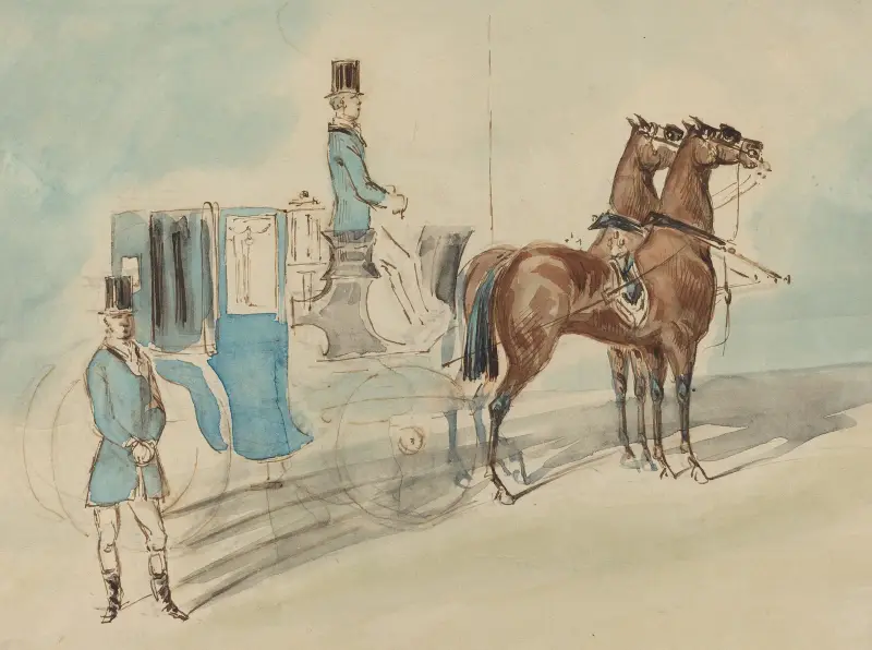 Carriage With Driver And Groom – Spring av Constantin Guys