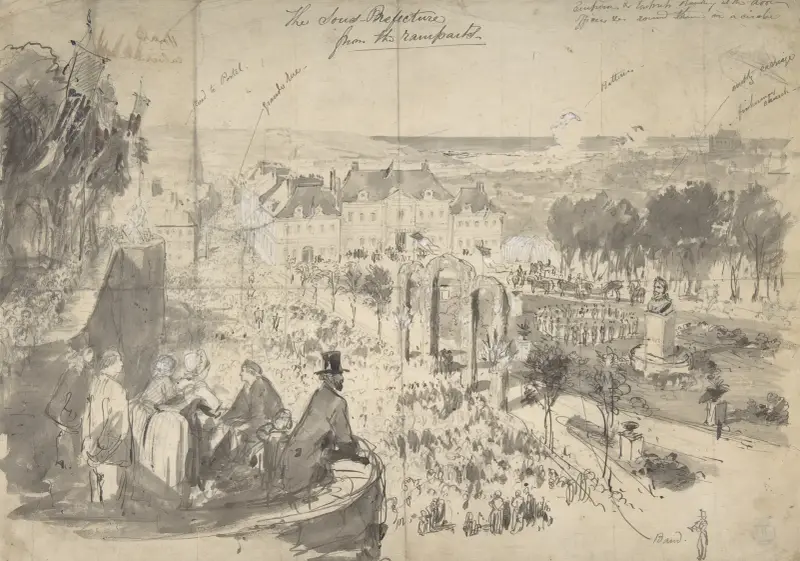 Napoleon III:s besök i Boulogne-sur-Mer av Constantin Guys
