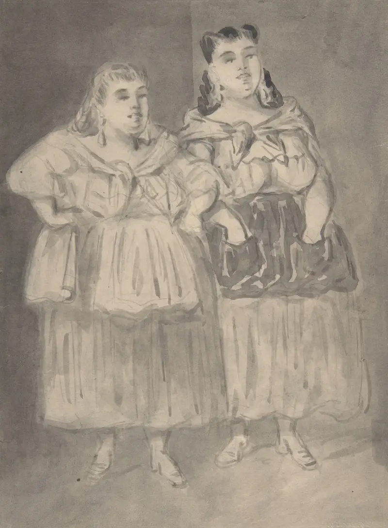 Two Fat Peasant Women av Constantin Guys