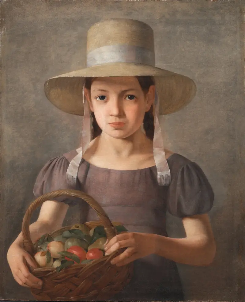 A Girl with Fruits in a Basket av Constantin Hansen
