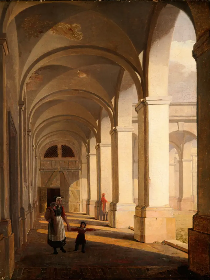 Portico of Christiansborg Castle, Copenhagen av Constantin Hansen